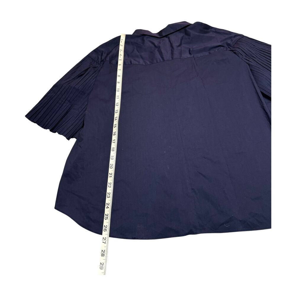 Simply Vera Vera Wang Navy Pleated Sleeve Blouse XXL - Picture 7 of 8